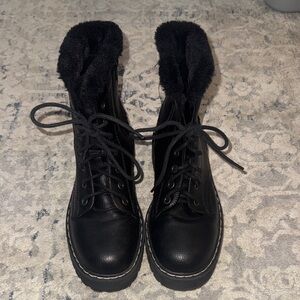 Women's Black Fur-Lined Boots